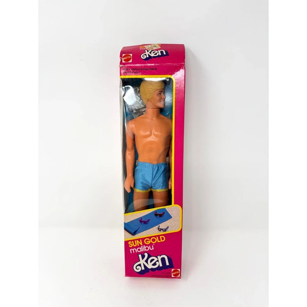 Vintage 1983 Mattel Sun Gold Malibu Ken Doll No 1088 with Accessories Open Box